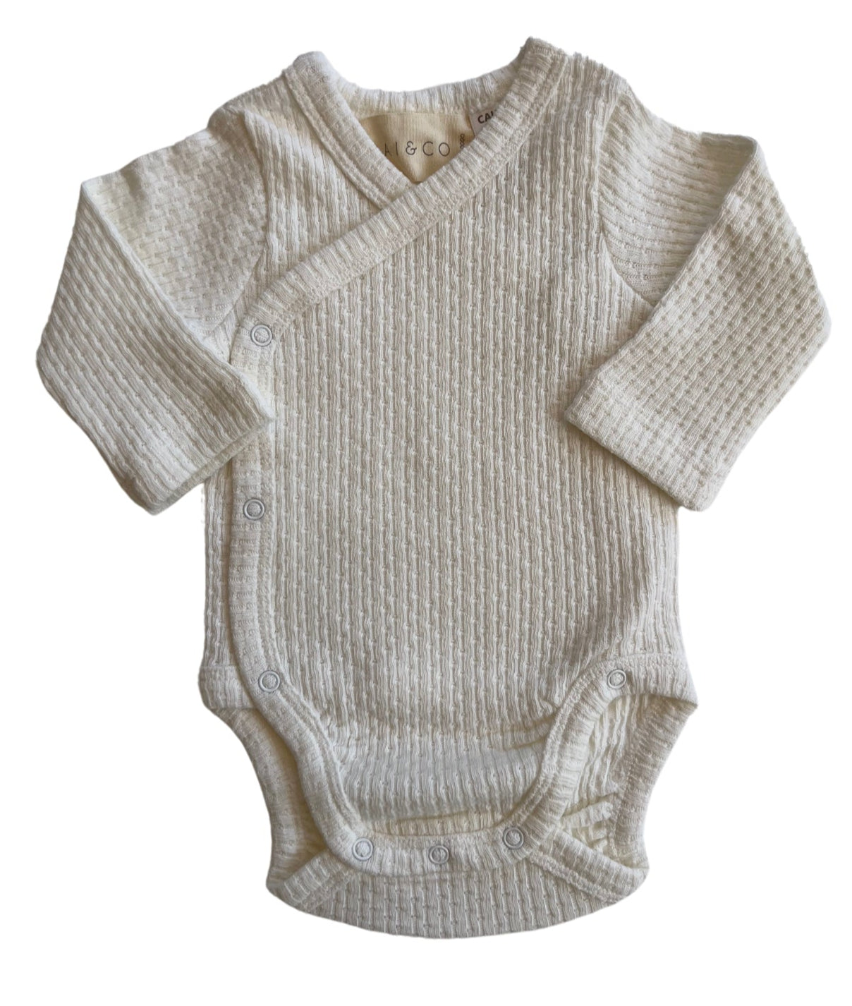 Knitted Button Kimono in White on a white background